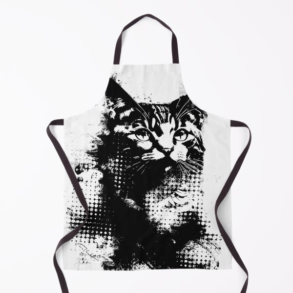 Item preview, Inked halftone grungy cat designed and sold by VonKalt.