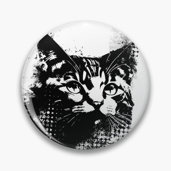 Item preview, Inked halftone grungy cat designed and sold by VonKalt.