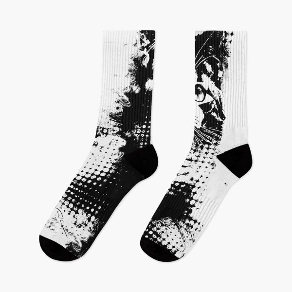 Item preview, Inked halftone grungy cat designed and sold by VonKalt.