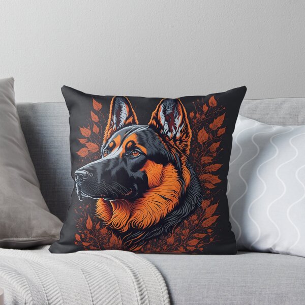Artikelvorschau, Schäferhund mit Blättern entworfen und verkauft von ImageTreasury.