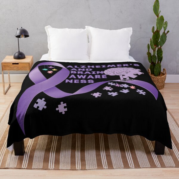 Item preview, Alzheimer's & Brain Awareness Purple Curly Ribbon Brain & Puzzles designed and sold by OwlCanvas.