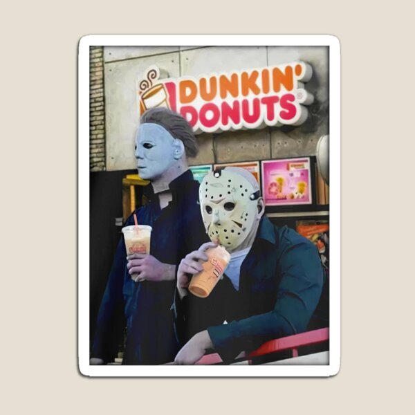 Item preview, Mícháel Mýers And Jáson Vóorhées Drink Dúnkin Donuts Trending designed and sold by BrianGunter564.