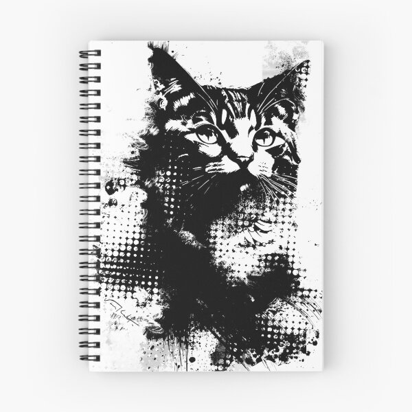 Item preview, Inked halftone grungy cat designed and sold by VonKalt.