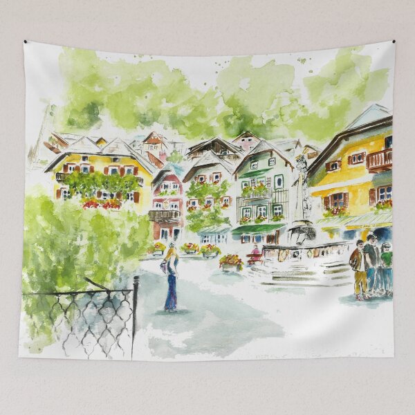 Item preview, Hallstatt market square designed and sold by CorneliaPilz.