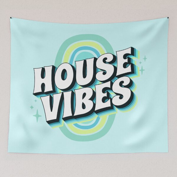 Item preview, HOUSE MUSIC - House Vibes (Lime/Teal/blue) designed and sold by Discothreadz.
