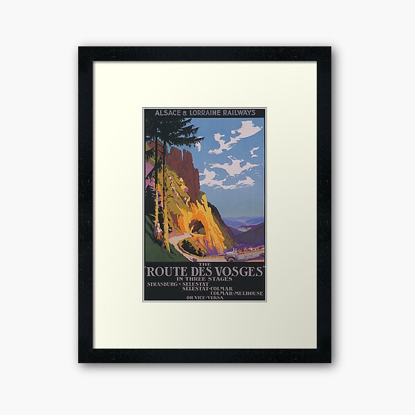 Vosges, France Affiche de voyage vintage Impression encadrée