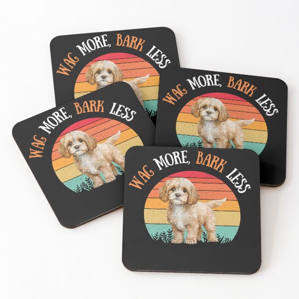 Item preview, Wag more bark less - Retro sunset Dog Lover designed and sold by ChromaHeaven.