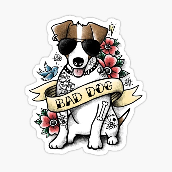 Item preview, Bad dog jack russell terrier tattoo  designed and sold by AdrieSchmi.