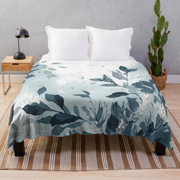 Item preview, Blue watercolor nature leaf aesthetic winter season designed and sold by LUEE-Design.