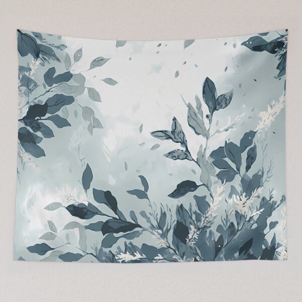 Item preview, Blue watercolor nature leaf aesthetic winter season designed and sold by LUEE-Design.