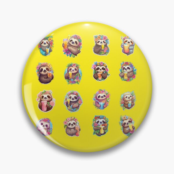 Item preview, Cute Sloths Having Cocktails **Choose Large Stickers Pack or Magnets!** designed and sold by AdiRemba.