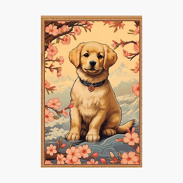Item preview, Japanese art golden retriever puppy designed and sold by MDCGraphics.