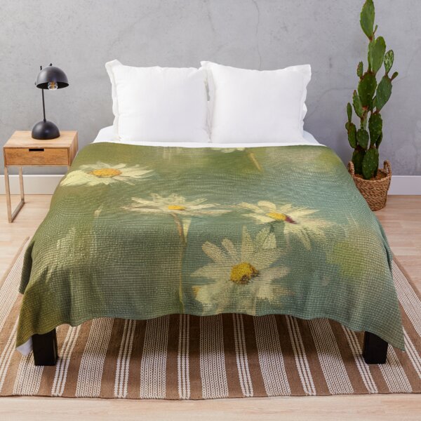 Item preview, Throw Pillow With Beautiful Daisies Painting - Spring Home Decor designed and sold by Sowari-Pillows.