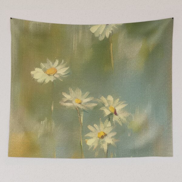 Item preview, Throw Pillow With Beautiful Daisies Painting - Spring Home Decor designed and sold by Sowari-Pillows.