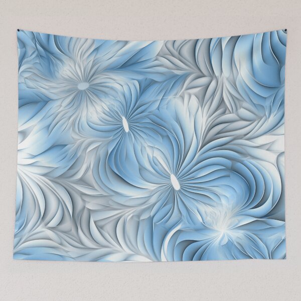 Aperçu de l'œuvre Un motif fractal bleu clair créée et vendue par StudioRedKoala.