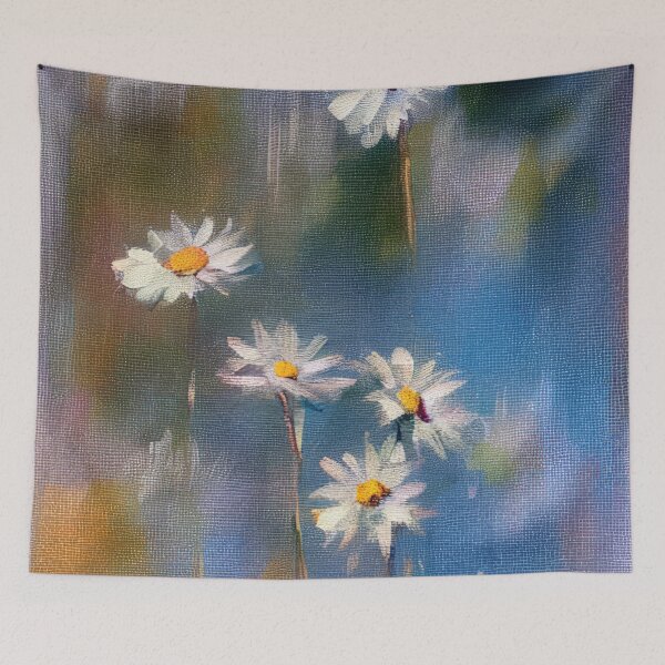 Item preview, Throw Pillow With Beautiful Daisies Painting - Spring Home Decor designed and sold by Sowari-Pillows.