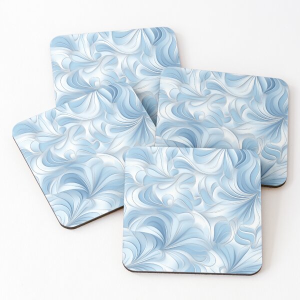 Aperçu de l'œuvre Un motif fractal bleu clair créée et vendue par StudioRedKoala.