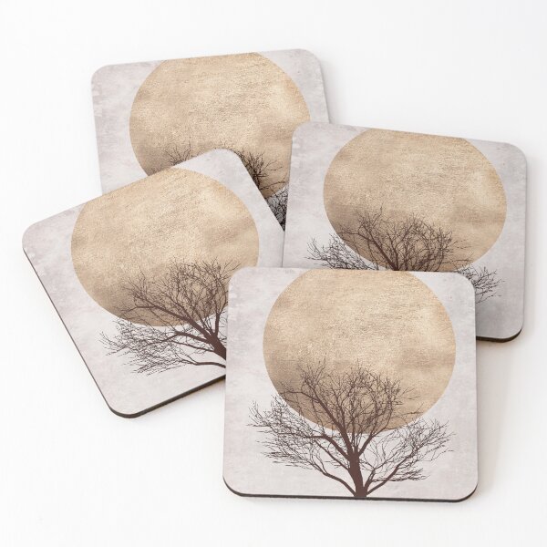 Item preview, Sun and tree, Simple landscape,Modern Neutral Abstract, Simple Abstract art, Minimalist Neutral art designed and sold by RaspberryEM.