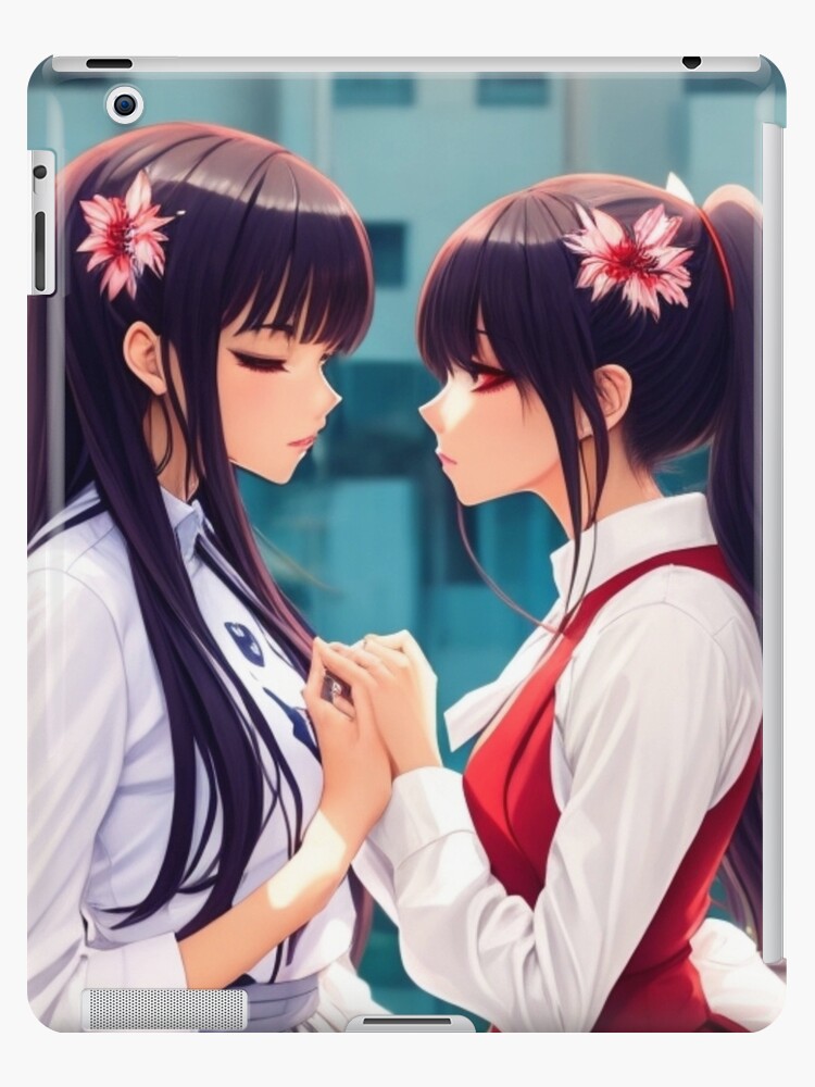 Cute anime couple kiss | iPad Case & Skin