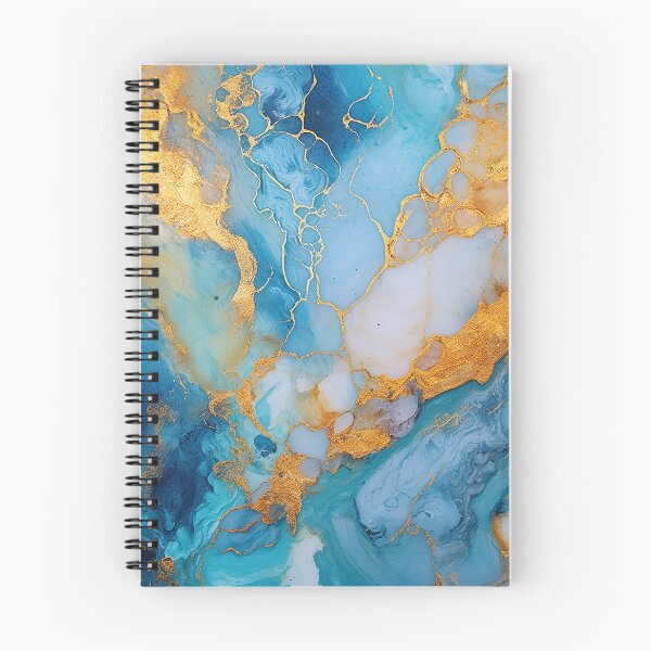 Item preview, Marble Whispers - lightblue and gold marble texture beautiful pattern designed and sold by EmeraldeaArt.