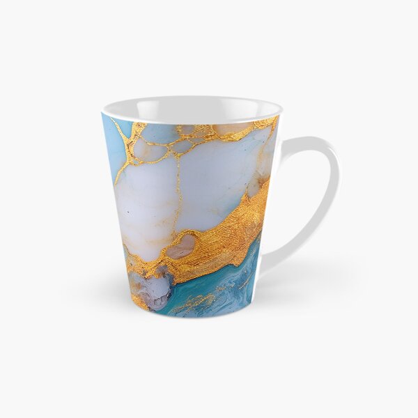Item preview, Marble Whispers - lightblue and gold marble texture beautiful pattern designed and sold by EmeraldeaArt.