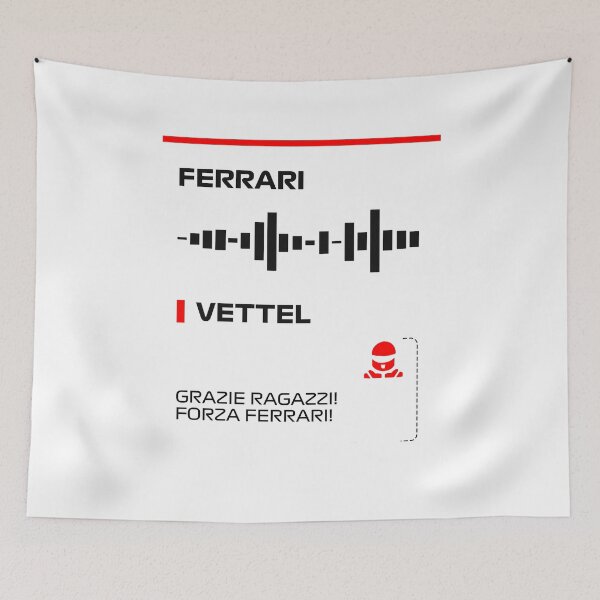 Item preview, Sebastian Vettel Grazie Ragazzi Forza Ferrari radio message (Francesco) designed and sold by ff1merch ..