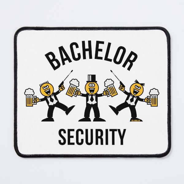 Item preview, Bachelor Security (Stag Party / Caricature / Dance / 3C / Black) designed and sold by MrFaulbaum.