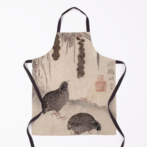 Item preview, Korean Painting Minhwa Quail in Autumn Eating Millet designed and sold by tangerinemars.