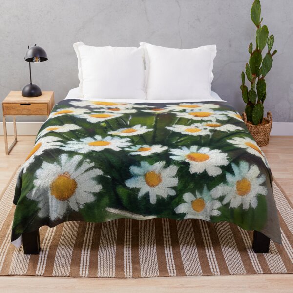 Item preview, Throw Pillow With Beautiful Daisies Painting - Spring Home Decor designed and sold by Sowari-Pillows.