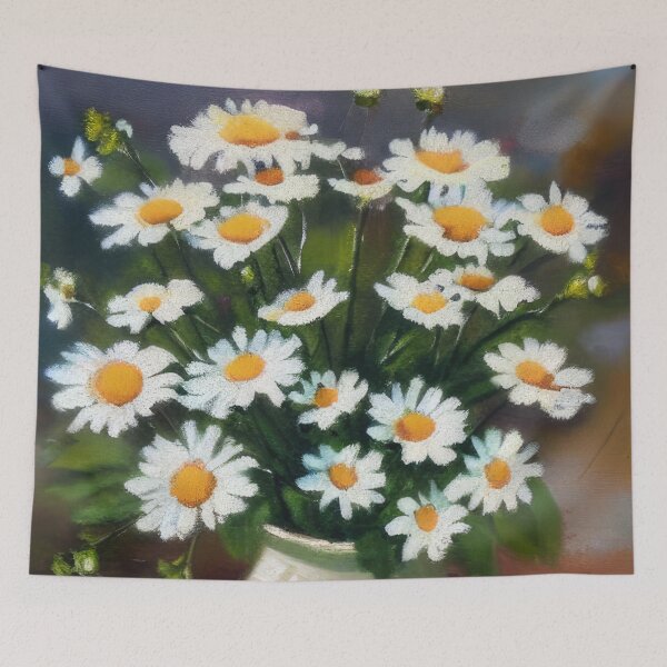 Item preview, Throw Pillow With Beautiful Daisies Painting - Spring Home Decor designed and sold by Sowari-Pillows.