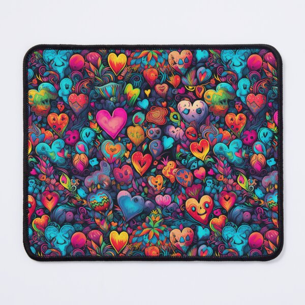 Item preview, Psychedelic hearts in pattern designed and sold by Arti_choke.