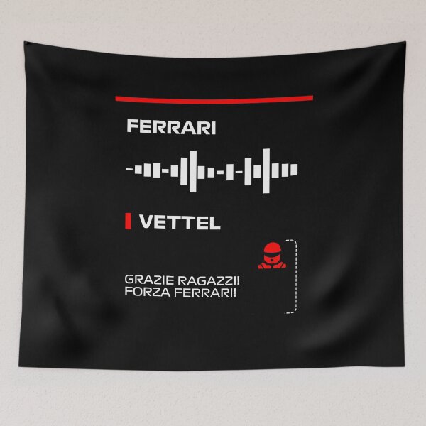 Item preview, Sebastian Vettel Grazie Ragazzi Forza Ferrari radio message Dark (Francesco) designed and sold by ff1merch ..