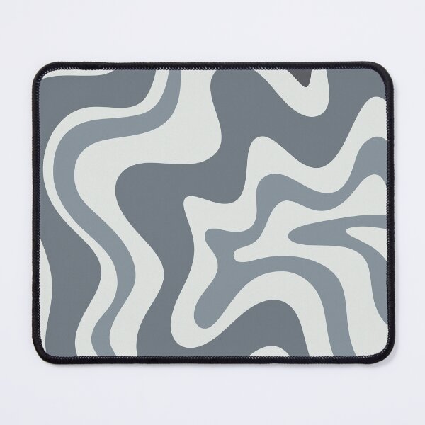 Item preview, Retro Liquid Swirl Abstract Pattern in Slate Blue-Grey Monochrome designed and sold by kierkegaard.
