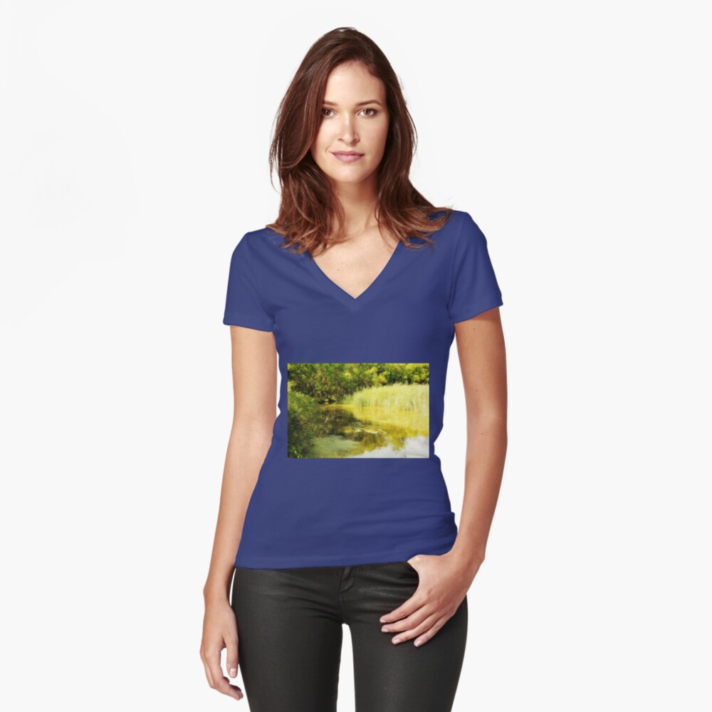 Item preview, Fitted V-Neck T-Shirt designed and sold by Mallorn.