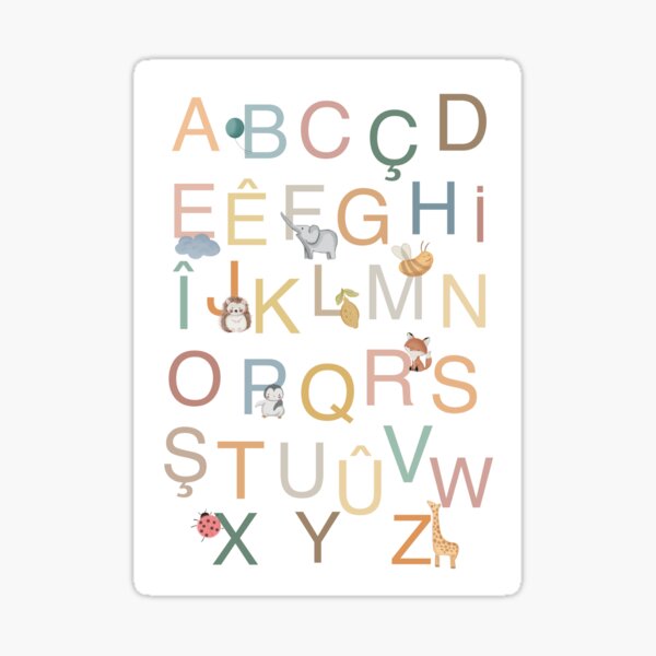 Item preview, Kurdish Alphabet (Kurmancî) designed and sold by ElifsArt.