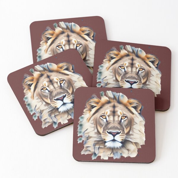 Item preview, angary lion face design designed and sold by krishana3d.