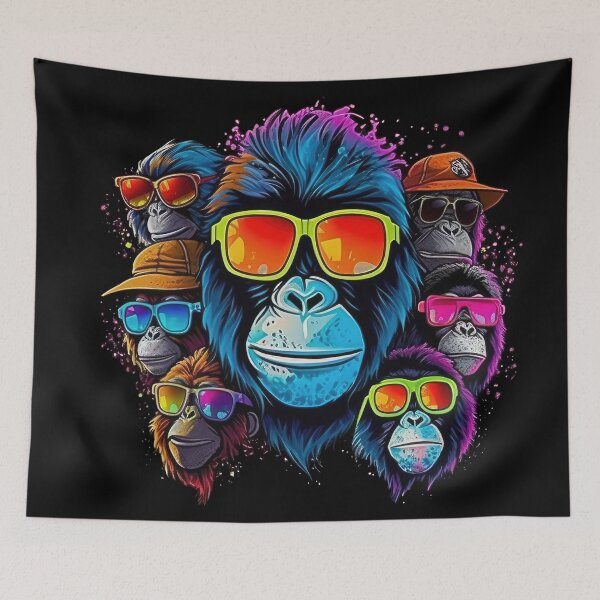 Item preview, Funny monkeys with sunglasses t-shirt designed and sold by Pixelboys.