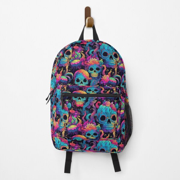Item preview, Psychedelic skulls in pattern designed and sold by Arti_choke.
