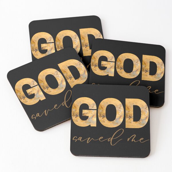 Item preview, God save me christian phrase with yellow/gold designed and sold by marianarussoart.