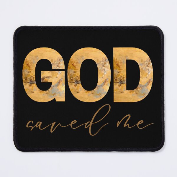 Item preview, God save me christian phrase with yellow/gold designed and sold by marianarussoart.