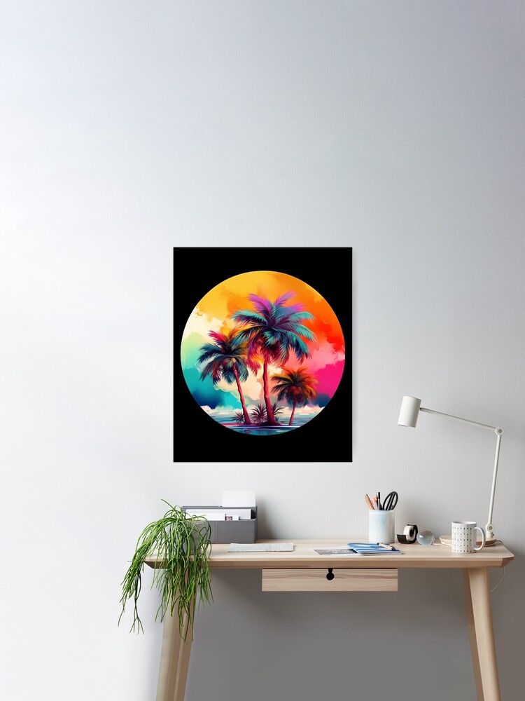 Colorful Palm Tree Sticker for Sale by Dominika Bednarska