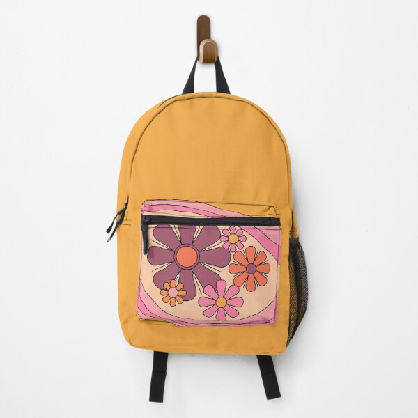Item preview, Floral Daydream Retro Flower Lined Pattern Pink Orange Yellow designed and sold by kierkegaard.
