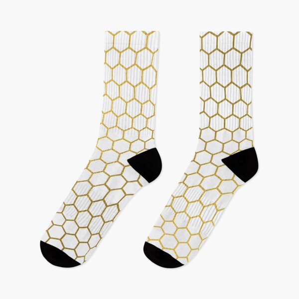 Item preview, White & Gold Hexagon Pattern designed and sold by idovedesign.