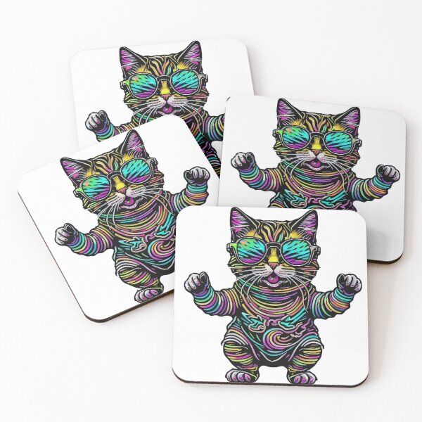 Item preview, Cute Cat Dancing | Raver Cat | Groovy Pets designed and sold by FridayArtStudio.