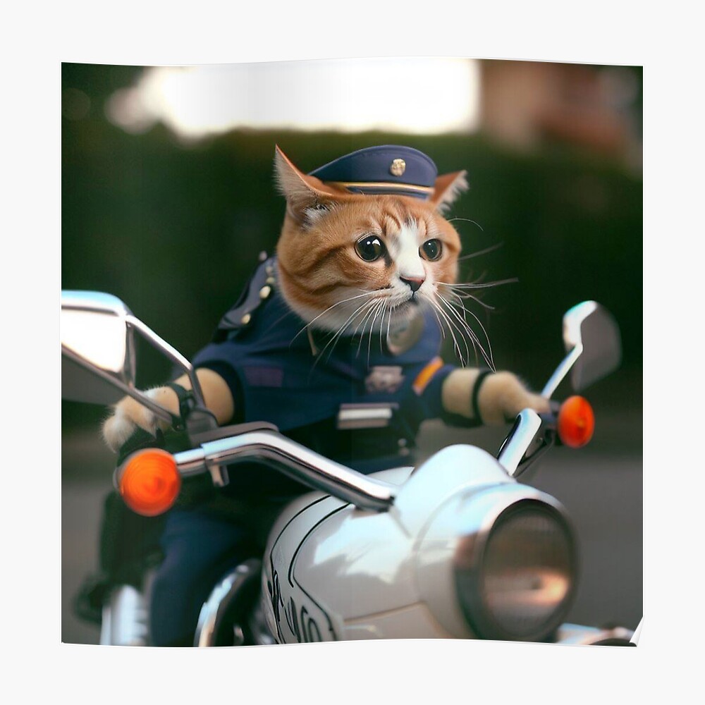 Police Cat Sticker for Sale by TheFullFantasy