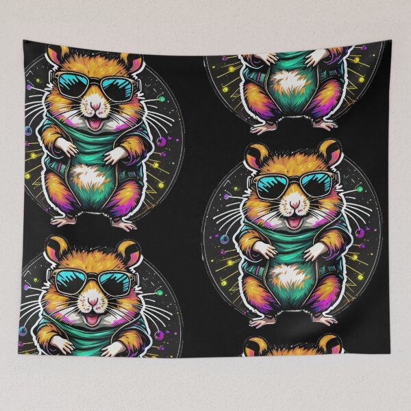 Item preview, Cute Hamster Dancing | Raver Hamster | Groovy Pets designed and sold by FridayArtStudio.