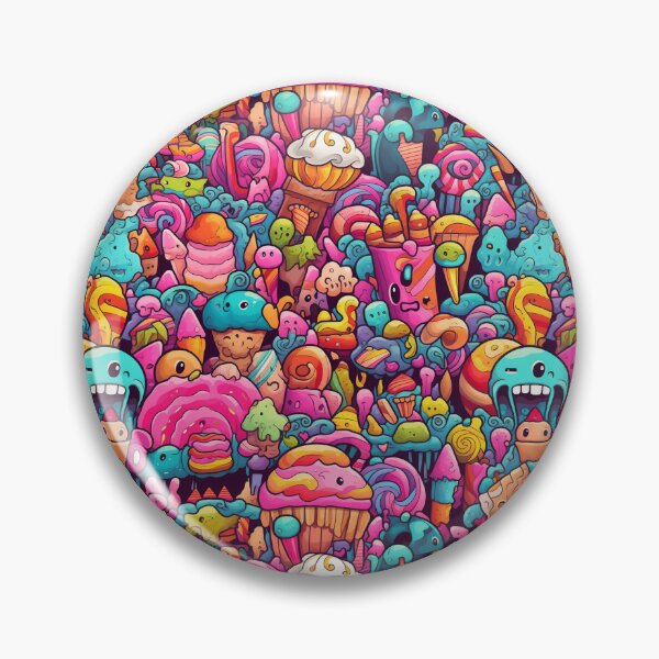 Item preview, Psychedelic disgusting candy monster in pattern designed and sold by Arti_choke.