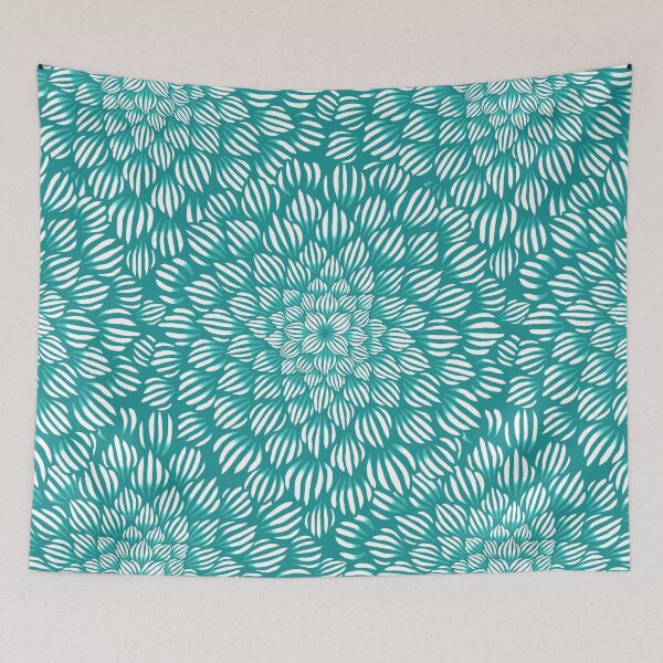 Item preview, Succulent Doodle Mandala Print - Turquoise  designed and sold by TigaTiga.