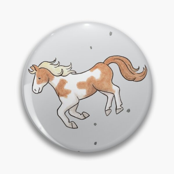 Item preview, Caballos dispersos con manchas en la niebla, gris claro, patrón designed and sold by HazelFisher.