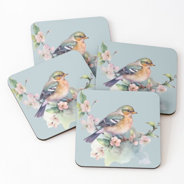 Item preview, Tiny Finch on a Twig - Watercolor Art designed and sold by KOTOdesign.